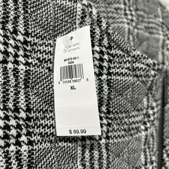 Banana Republic Women's Size XL Asymmetrical Quilted Moto Jacket Black and White - Picture 3 of 8